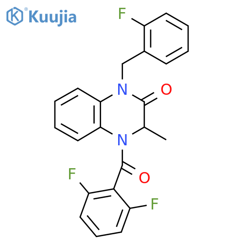4-(2,6-Difluorobenzoyl)-1-[(2-fluorophenyl)methyl]-3-methyl-1,2,3,4-tetrahydroquinoxalin-2-one structure
