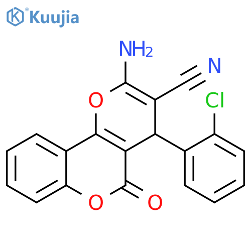4H,5H-Pyrano[3,2-c][1]benzopyran-3-carbonitrile,2-amino-4-(2-chlorophenyl)-5-oxo- structure