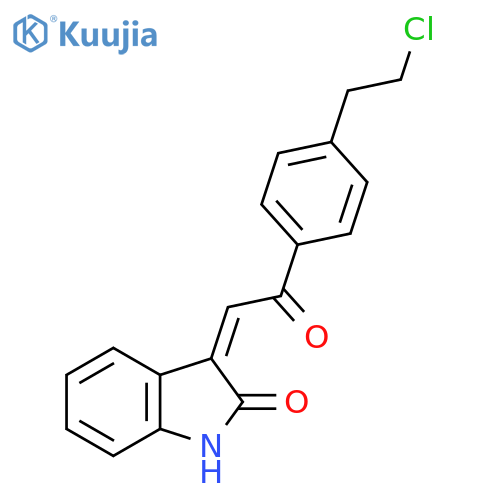 (Z)-3-(2-(4-(2-chloroethyl)phenyl)-2-oxoethylidene)indolin-2-one structure