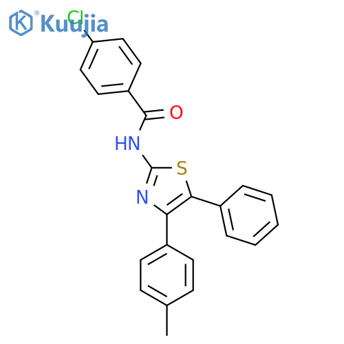 4-chloro-N-4-(4-methylphenyl)-5-phenyl-1,3-thiazol-2-ylbenzamide structure