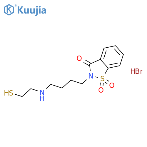 1,2-Benzisothiazol-3(2H)-one,2-[4-[(2-mercaptoethyl)amino]butyl]-, 1,1-dioxide, hydrobromide (1:1) structure