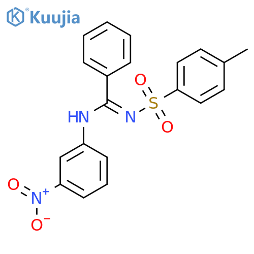 (E)-N'-(4-methylbenzenesulfonyl)-N-(3-nitrophenyl)benzenecarboximidamide structure