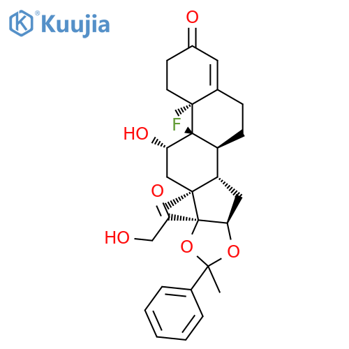 Pregn-4-ene-3,20-dione,21-(acetyloxy)-9-fluoro-11-hydroxy-16,17-[(1-phenylethylidene)bis(oxy)]-, (11b,16a)- (9CI) structure