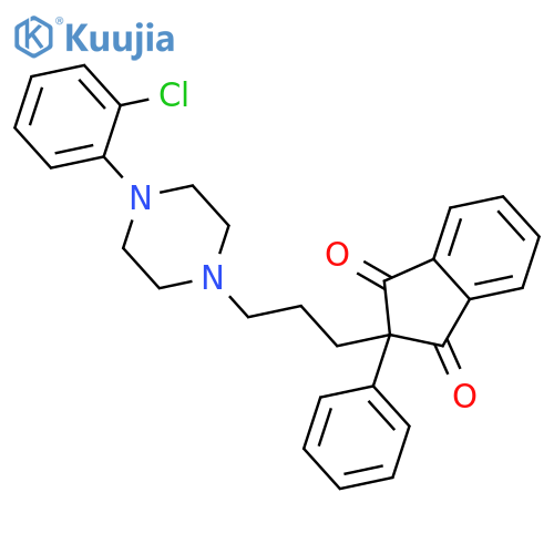 1H-Indene-1,3(2H)-dione,2-[3-[4-(2-chlorophenyl)-1-piperazinyl]propyl]-2-phenyl- structure