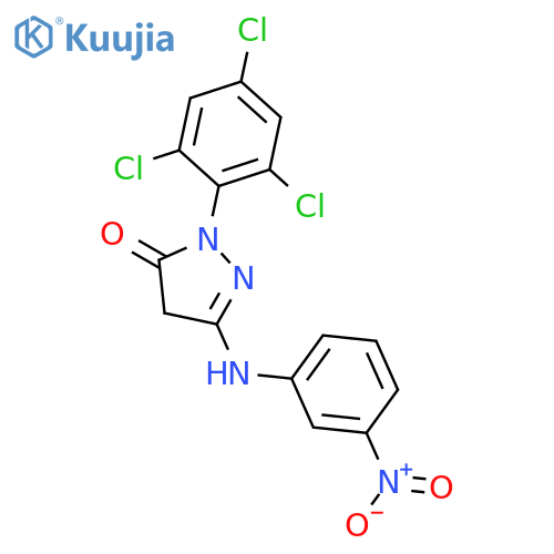 3H-PYRAZOL-3-ONE, 2,4-DIHYDRO-5-[(3-NITROPHENYL)AMINO]-2-(2,4,6-TRICHLOROPHENYL)- structure