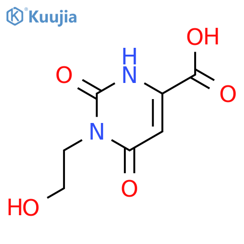 4-Pyrimidinecarboxylicacid, 1,2,3,6-tetrahydro-1-(2-hydroxyethyl)-2,6-dioxo- structure