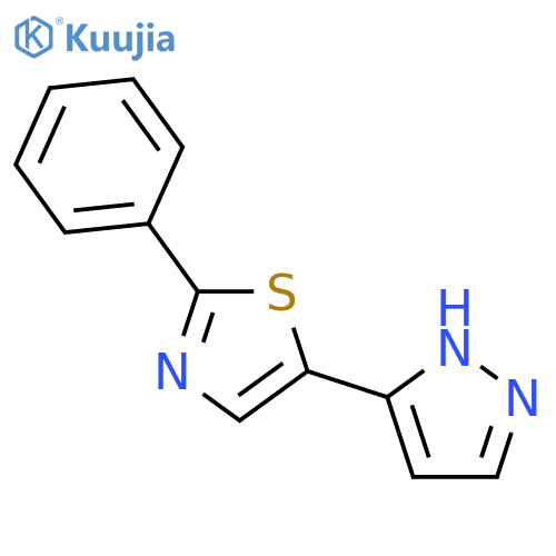 2-Phenyl-5-(1H-pyrazol-3-yl)-1,3-thiazole structure