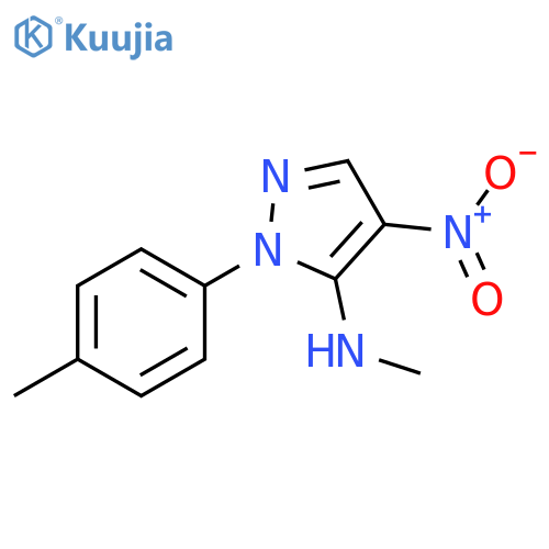 N-methyl-1-(4-methylphenyl)-4-nitro-1H-pyrazol-5-amine structure