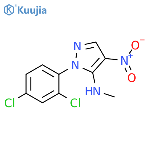 1H-Pyrazol-5-amine, 1-(2,4-dichlorophenyl)-N-methyl-4-nitro- structure