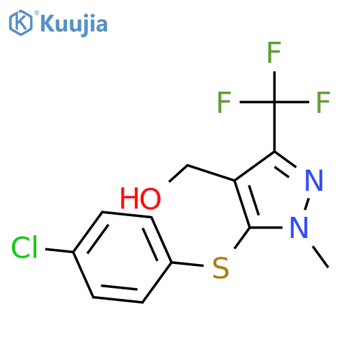 5-(4-Chlorophenyl)sulfanyl-1-methyl-3-(trifluoromethyl)-1H-pyrazol-4-ylmethanol structure