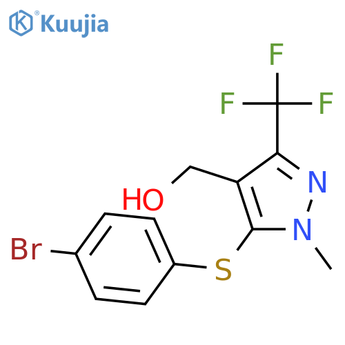 5-(4-Bromophenyl)sulfanyl-1-methyl-3-(trifluoromethyl)-1H-pyrazol-4-ylmethanol structure