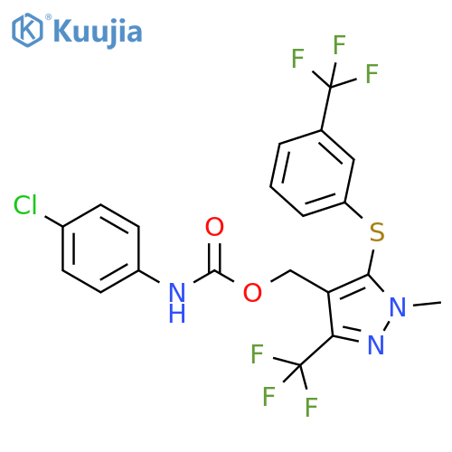 (1-methyl-3-(trifluoromethyl)-5-{[3-(trifluoromethyl)phenyl]sulfanyl}-1H-pyrazol-4-yl)methyl N-(4-chlorophenyl)carbamate structure