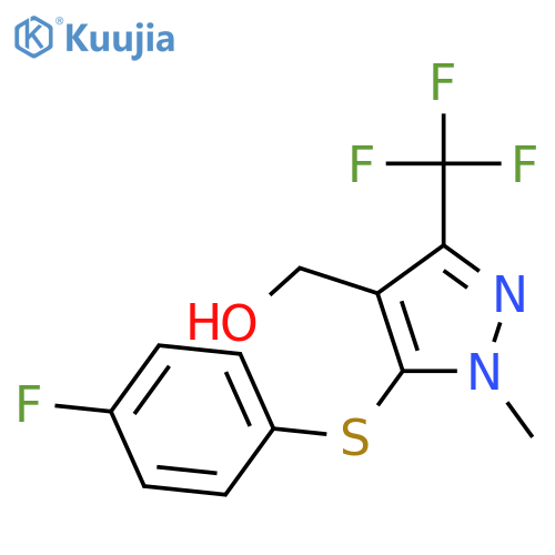 5-(4-Fluorophenyl)sulfanyl-1-methyl-3-(trifluoromethyl)-1H-pyrazol-4-ylmethanol structure