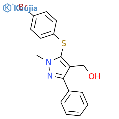 {5-(4-Bromophenyl)sulfanyl-1-methyl-3-phenyl-1H-pyrazol-4-yl}methanol structure