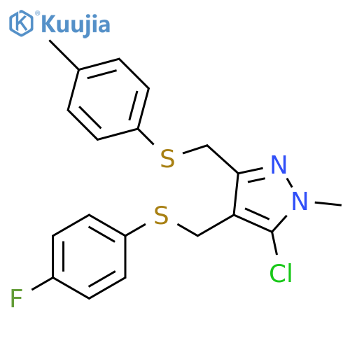 1H-Pyrazole, 5-chloro-4-[[(4-fluorophenyl)thio]methyl]-1-methyl-3-[[(4-methylphenyl)thio]methyl]- structure
