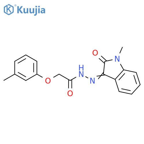 N'-(3E)-1-methyl-2-oxo-2,3-dihydro-1H-indol-3-ylidene-2-(3-methylphenoxy)acetohydrazide structure