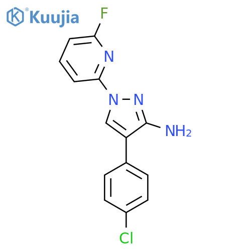 4-(4-Chlorophenyl)-1-(6-fluoro-2-pyridinyl)-3-pyrazolamine structure