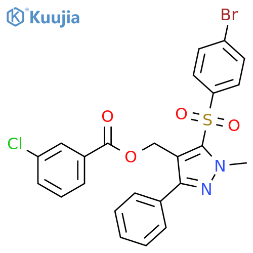 (5-[(4-BROMOPHENYL)SULFONYL]-1-METHYL-3-PHENYL-1H-PYRAZOL-4-YL)METHYL 3-CHLOROBENZENECARBOXYLATE structure