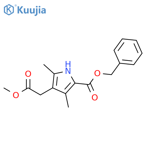 1H-Pyrrole-3-acetic acid, 2,4-dimethyl-5-[(phenylmethoxy)carbonyl]-,methyl ester structure