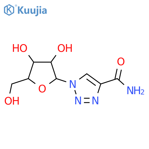 1-(2R,3R,4S,5R)-3,4-dihydroxy-5-(hydroxymethyl)oxolan-2-yl-1H-1,2,3-triazole-4-carboxamide structure