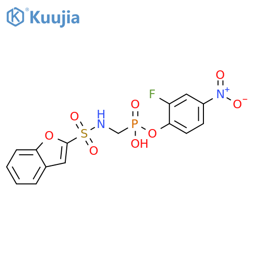 Phosphonic acid, [[(2-benzofuranylsulfonyl)amino]methyl]-,mono(2-fluoro-4-nitrophenyl) ester structure