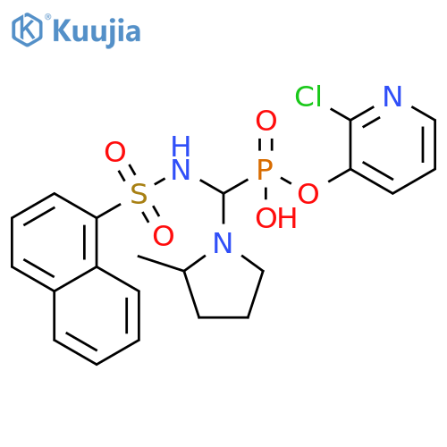 Phosphonic acid, [(2-methyl-1-pyrrolidinyl)[(1-naphthalenylsulfonyl)amino]methyl]-, mono(2-chloro-3-pyridinyl) ester (9CI) structure