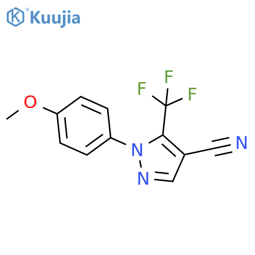 1H-Pyrazole-4-carbonitrile, 1-(4-methoxyphenyl)-5-(trifluoromethyl)- structure
