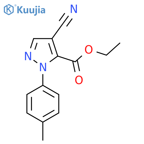 Ethyl 4-cyano-1-(4-methylphenyl)-1H-pyrazole-5-carboxylate structure