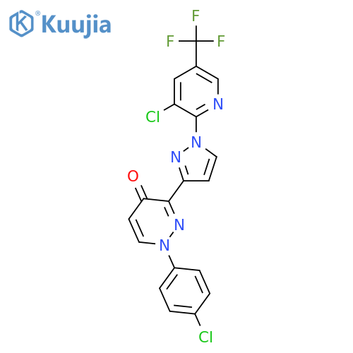 1-(4-Chlorophenyl)-3-[1-[3-chloro-5-(trifluoromethyl)pyridin-2-yl]pyrazol-3-yl]pyridazin-4-one structure