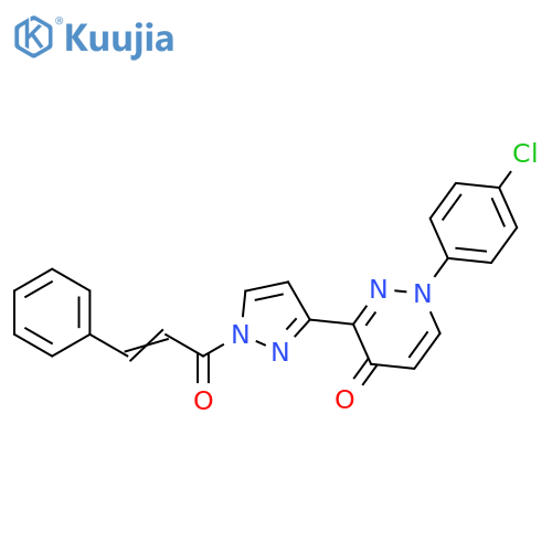 1-(4-CHLOROPHENYL)-3-(1-CINNAMOYL-1H-PYRAZOL-3-YL)-4(1H)-PYRIDAZINONE structure