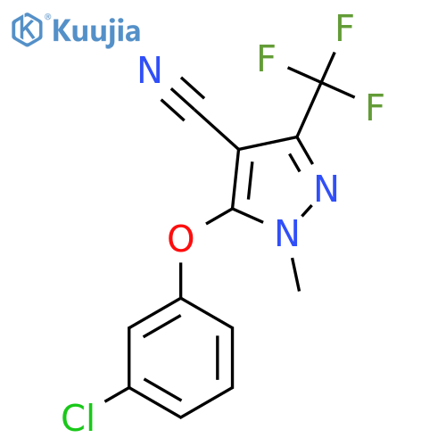 5-(3-chlorophenoxy)-1-methyl-3-(trifluoromethyl)-1H-pyrazole-4-carbonitrile structure