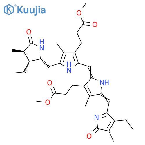 Methyl 3-[2-[[5-[[(2R,3R,4R)-3-ethyl-4-methyl-5-oxopyrrolidin-2-yl]methyl]-3-(3-methoxy-3-oxopropyl)-4-methyl-1H-pyrrol-2-yl]methylidene]-5-[(3-ethyl-4-methyl-5-oxopyrrol-2-yl)methylidene]-4-methylpyrrol-3-yl]propanoate structure