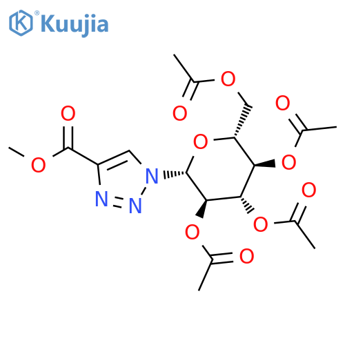 1H-1,2,3-Triazole-4-carboxylic acid, 1-(2,3,4,6-tetra-O-acetyl-β-D-glucopyranosyl)-, methyl ester structure