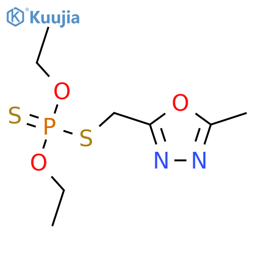 Phosphorodithioic acid,O,O-diethyl S-[(5-methyl-1,3,4-oxadiazol-2-yl)methyl] ester structure