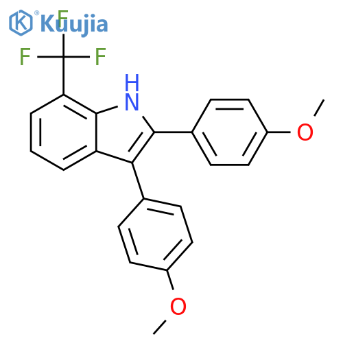 1H-Indole, 2,3-bis(4-methoxyphenyl)-7-(trifluoromethyl)- structure