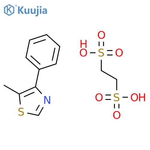 ethane-1,2-disulfonic acid; 5-methyl-4-phenyl-1,3-thiazole structure