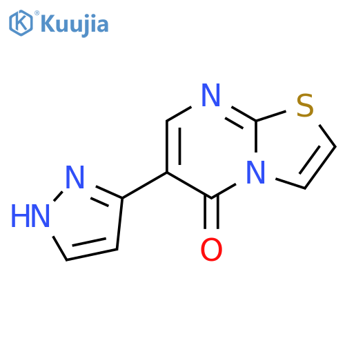 5H-Thiazolo[3,2-a]pyrimidin-5-one, 6-(1H-pyrazol-3-yl)- structure