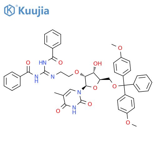 Uridine,2'-O-[2-[[bis(benzoylamino)methylene]amino]ethyl]-5'-O-[bis(4-methoxyphenyl)phenylmethyl]-5-methyl- structure