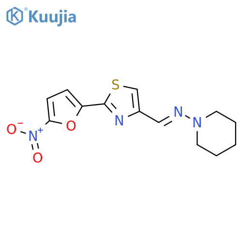 1-Piperidinamine,N-[[2-(5-nitro-2-furanyl)-4-thiazolyl]methylene]- structure