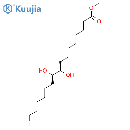 Hexadecanoic acid, 9,10-dihydroxy-16-iodo-, methyl ester, (R*,R*)- structure