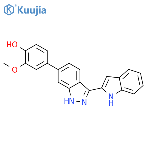 Phenol, 4-[3-(1H-indol-2-yl)-1H-indazol-6-yl]-2-methoxy- structure