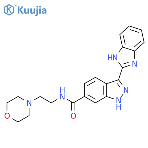 1H-Indazole-6-carboxamide,3-(1H-benzimidazol-2-yl)-N-[2-(4-morpholinyl)ethyl]- structure