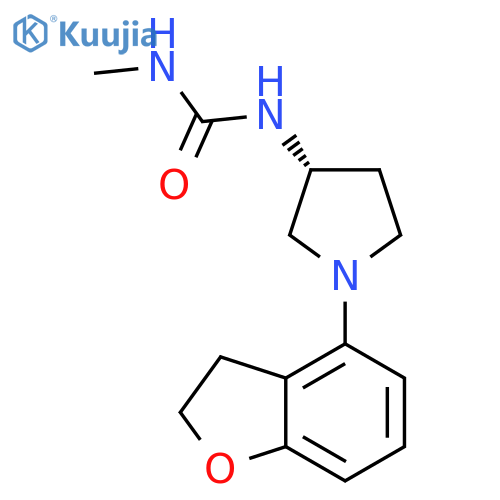 Urea, N-[(3R)-1-(2,3-dihydro-4-benzofuranyl)-3-pyrrolidinyl]-N'-methyl- structure