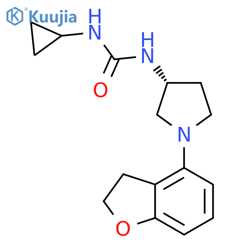 Urea,N-cyclopropyl-N'-[(3R)-1-(2,3-dihydro-4-benzofuranyl)-3-pyrrolidinyl]- structure