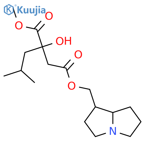 (2R)-2-Hydroxy-2-isobutylbutanedioic acid 1-methyl 4-[(1R,7aα)-hexahydro-1H-pyrrolizin-1-yl]methyl ester structure
