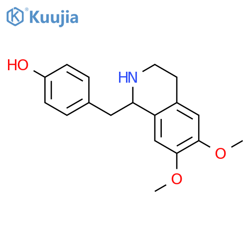 Phenol,4-[[(1S)-1,2,3,4-tetrahydro-6,7-dimethoxy-1-isoquinolinyl]methyl]- structure
