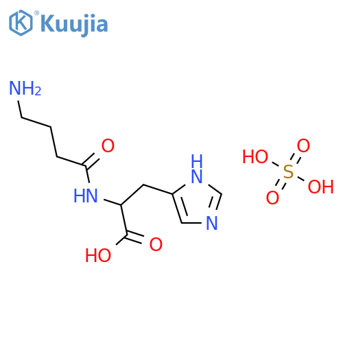 (2S)-2-(4-aminobutanamido)-3-(1H-imidazol-4-yl)propanoic acid, sulfuric acid structure
