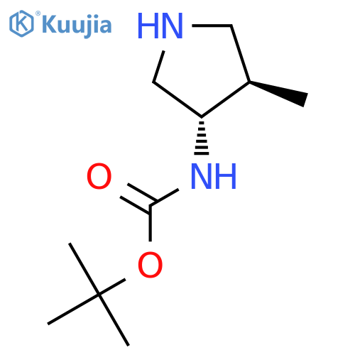 tert-butyl N-[(3S,4R)-4-methylpyrrolidin-3-yl]carbamate structure