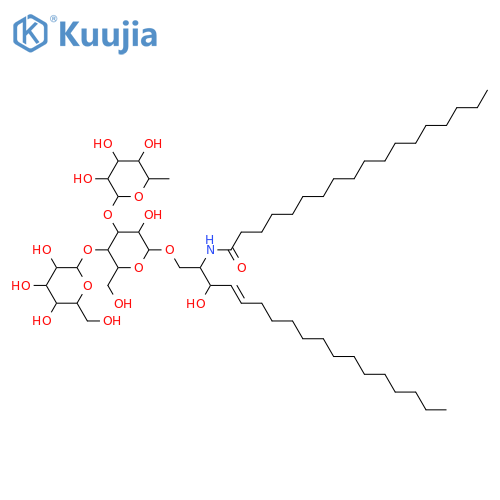 2-Amino-4-octadecene-1,3-diol; (2S,3R,4E)-form, N-Octadecanoyl, 1-O-[6-deoxy-α-L-galactopyranosyl-(1→3)-[β-D-mannopyranosyl-(1→4)]-β-D-glucopyranoside] structure