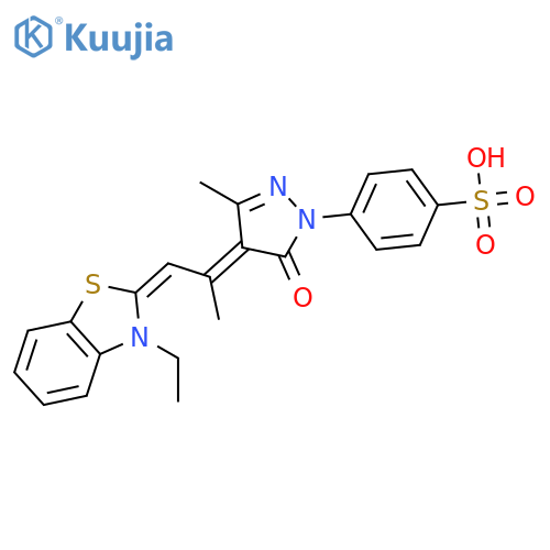 Benzenesulfonic acid,4-[4-[2-(3-ethyl-2(3H)-benzothiazolylidene)-1-methylethylidene]-4,5-dihydro-3-methyl-5-oxo-1H-pyrazol-1-yl]- structure